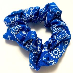 Dark Blue bandanna scrunchie
